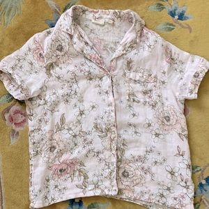 Rachel Ashwell Size S Shabby Chic Pjs Pajamas Short Sleeve Lightweight Linen